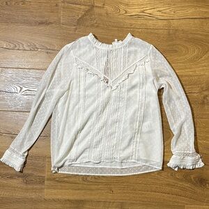 Sezane White Lace Blouse Size 38